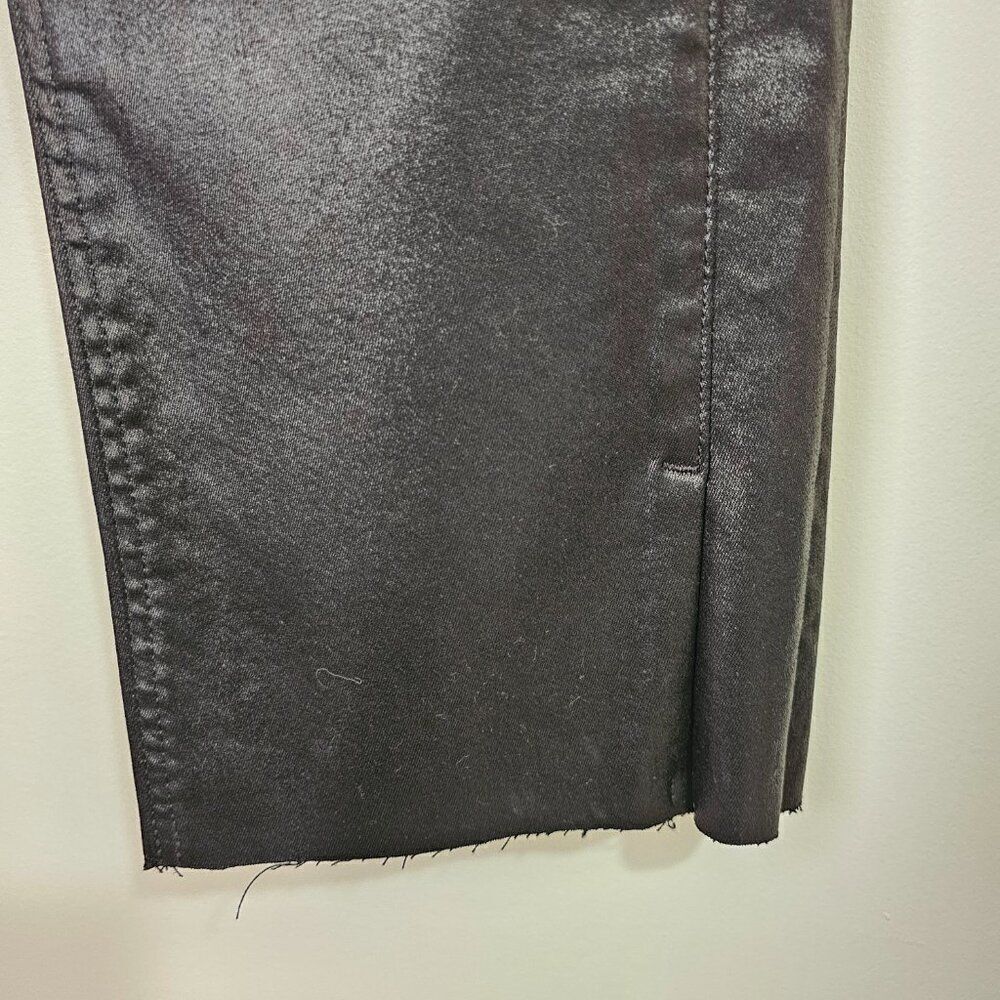NWT EXPRESS BLACK MODERN STRAIGHT HIGH RISE LEATHER LOOK PANTS SIZE 12 SHORT - Picture 7 of 16